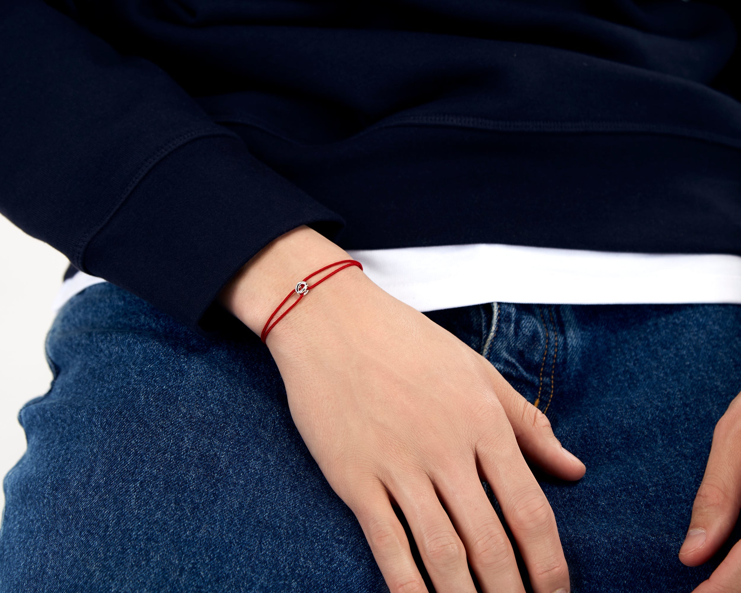 bracelet cordon entrelacs rouge le 1g