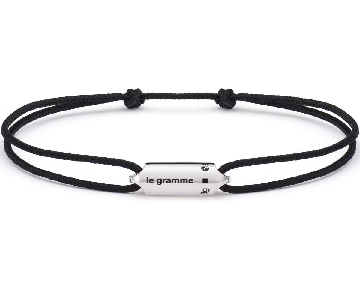 bracelet cordon noir segment le 3g