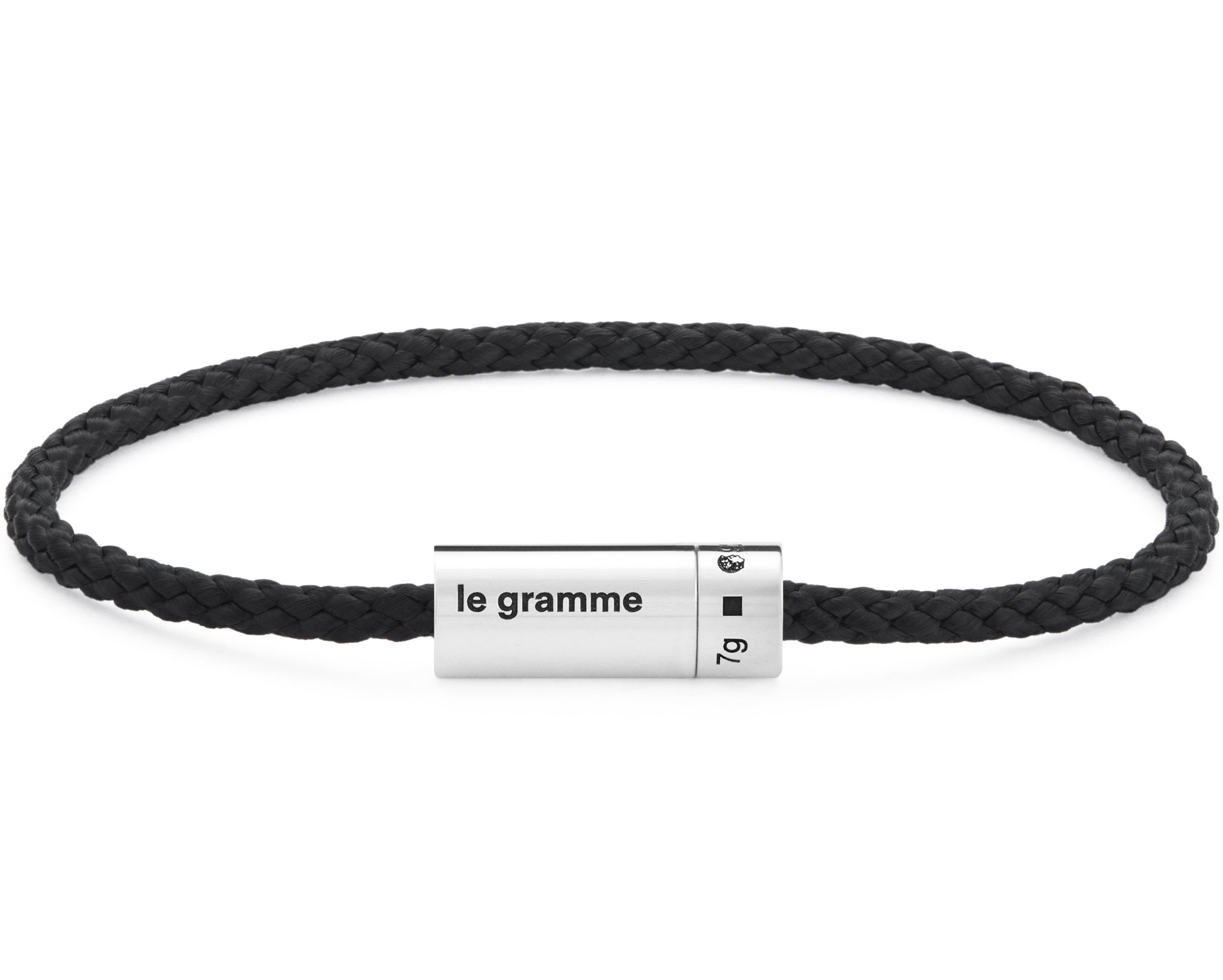 bracelet câble nato noir le 7g