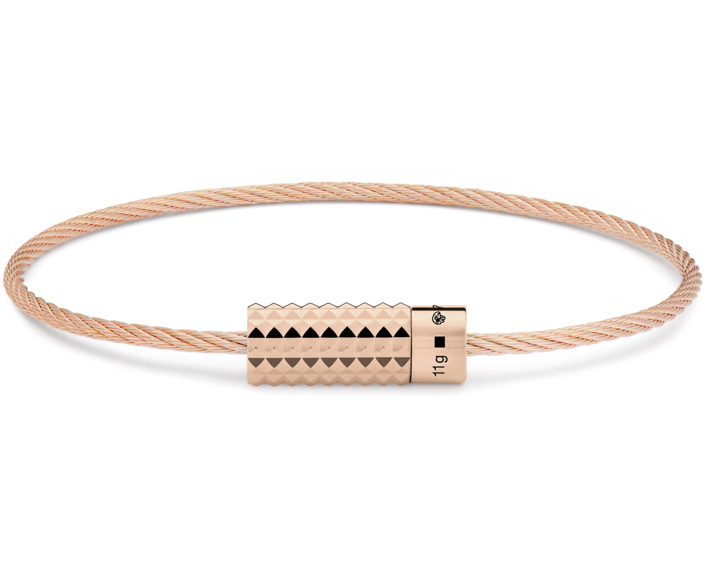 bracelet câble guilloché pyramide le 11g