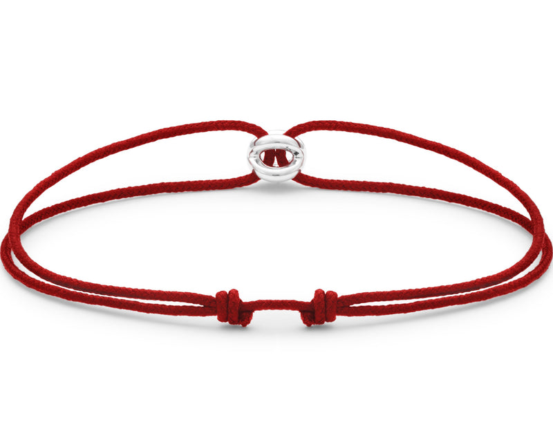 bracelet cordon entrelacs rouge le 1g