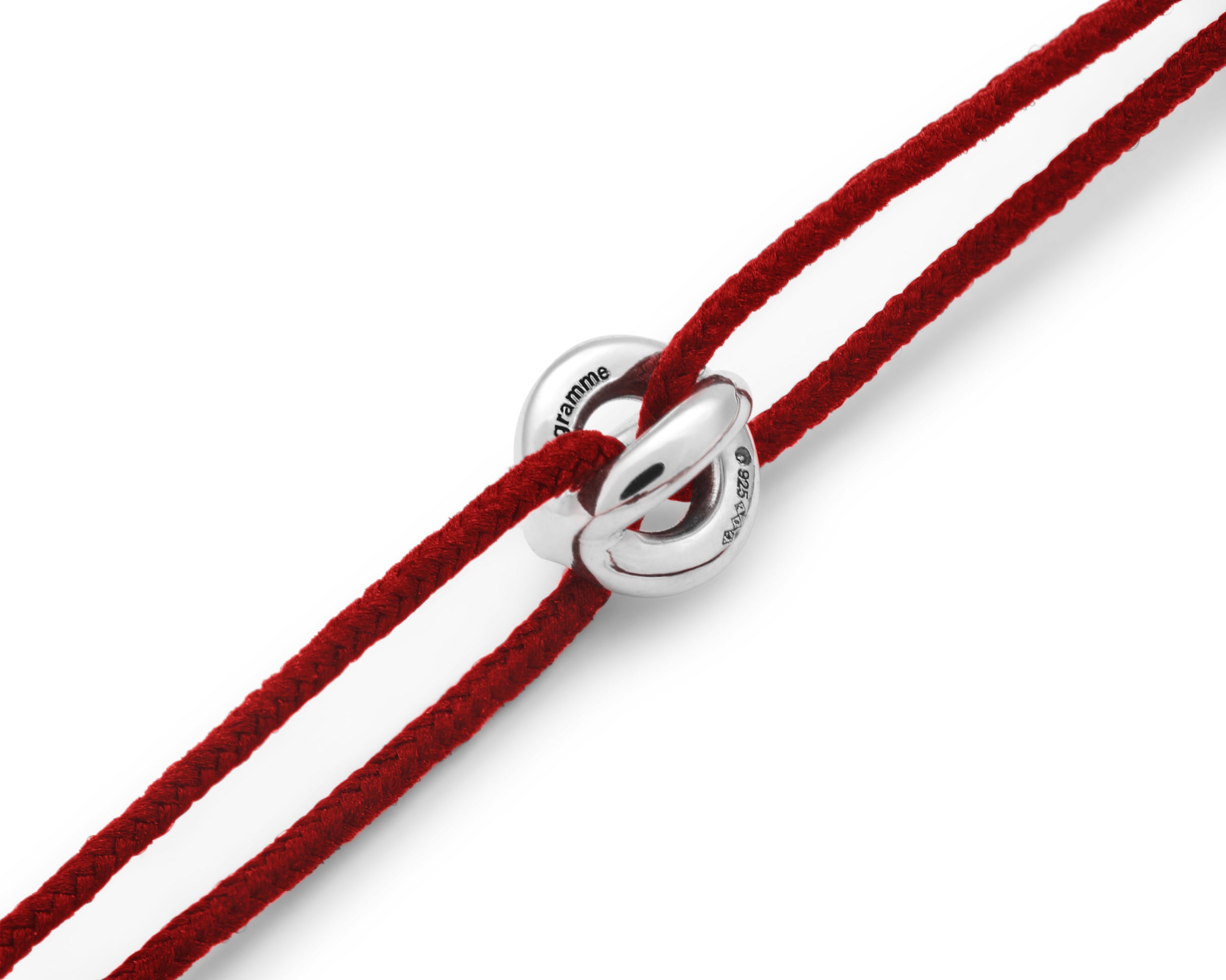 bracelet cordon entrelacs rouge le 1g
