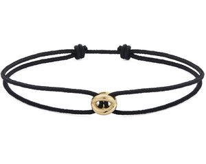 bracelet cordon entrelacs noir le 1g