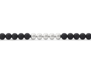 bracelet beads noir soft avec 5 billes en argent le 25g