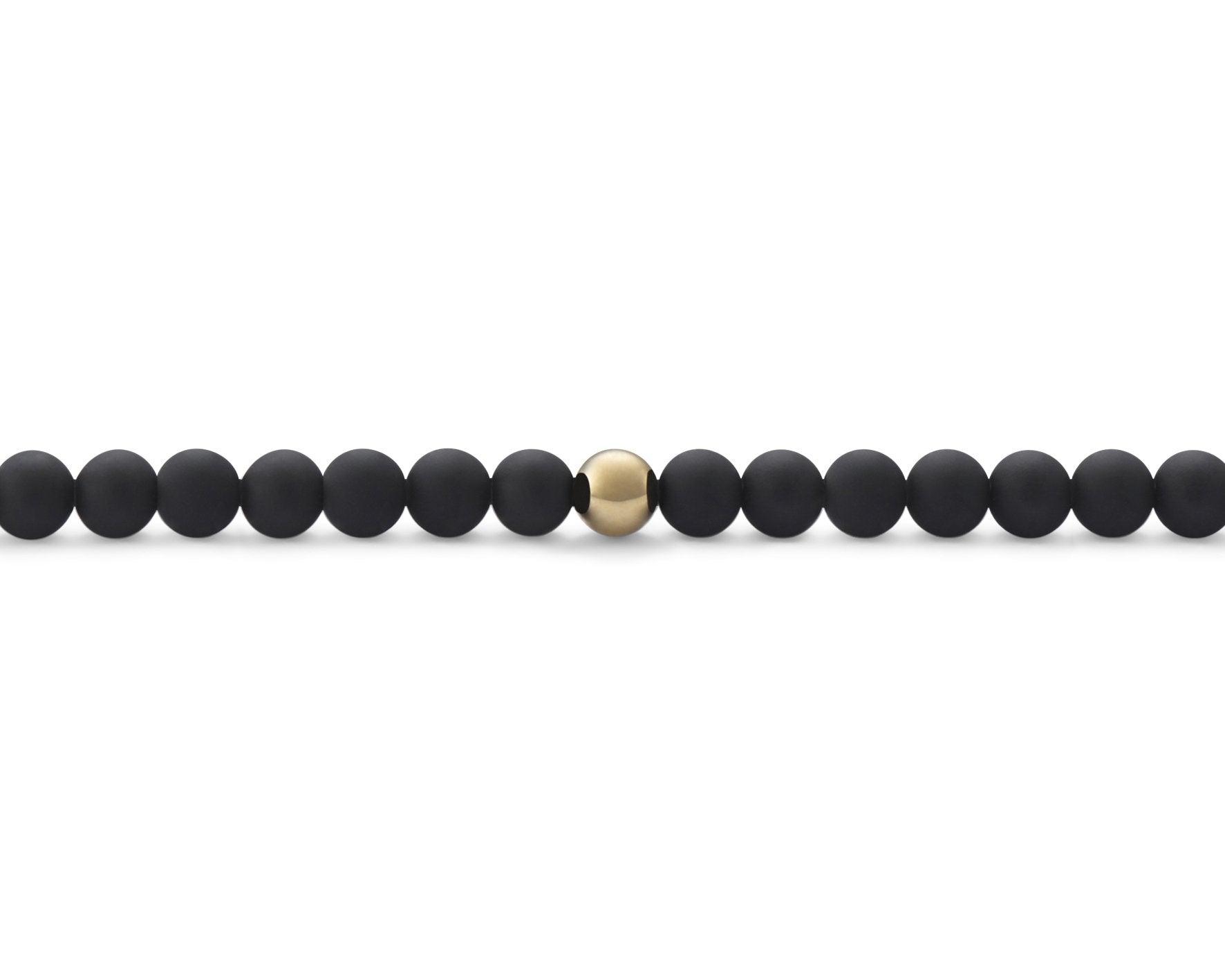 soft black bead bracelet with 1 yellow gold bead 29g